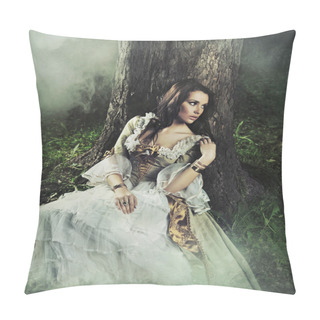 Personality  Young Lady In A Mysterious Forest Pillow Covers