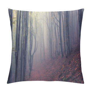 Personality  Autumn Foggy Mystical Forest, Nature Background Suitable For Wallpaper Or Cover Pillow Covers