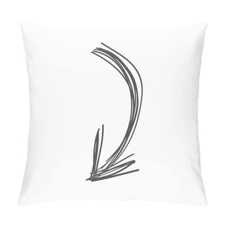 Personality  Curved Arrow Doodle In Black Pillow Covers