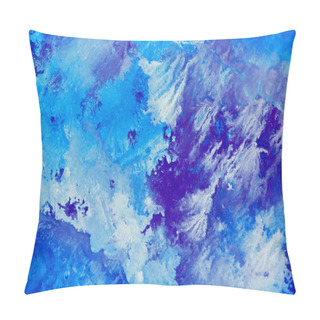 Personality  Abstract Watercolor Background With Blue Patterns Pillow Covers