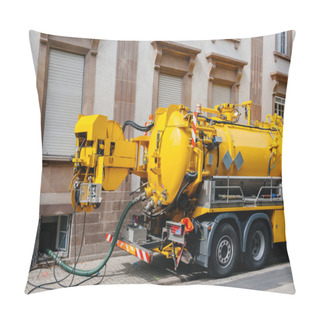 Personality  Sewerage Truck On Street Working Pillow Covers