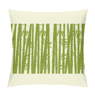 Personality  Bamboo Stems With Leaves On White Background Pillow Covers