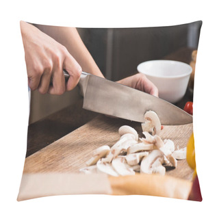 Personality  Woman Cutting Mushrooms Pillow Covers