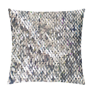 Personality  Pieces Of Cloth With Silver Sequins. Glitter Background. Sequin Texture Pillow Covers