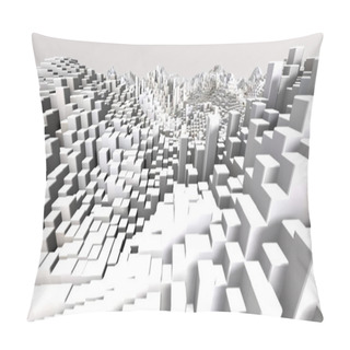 Personality  Abstract Grid Shape Landscape Background. 3D Rendering Pillow Covers