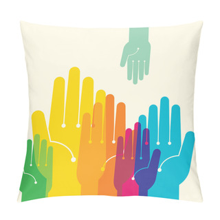 Personality  Team Symbol Multicolored Hands Pillow Covers