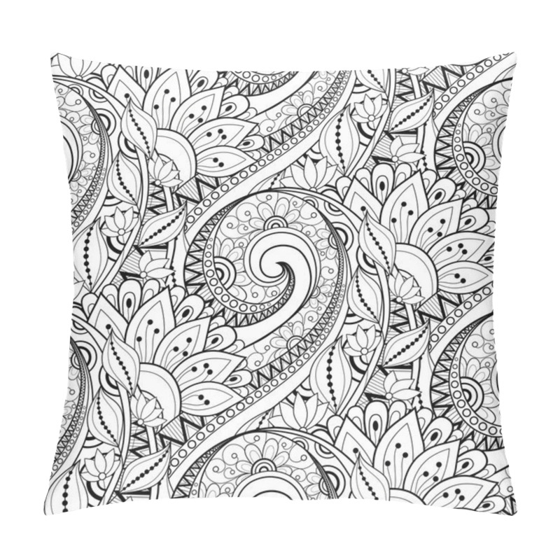 Personality  Abstract Seamless Monochrome Floral Pattern Pillow Covers