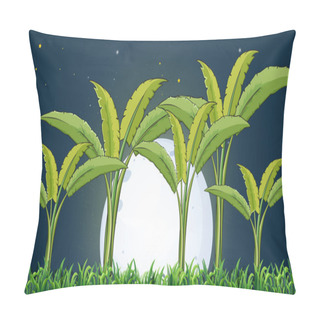 Personality  A Banana Plantation Under The White Fullmoon Pillow Covers