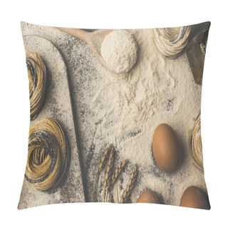 Personality  Raw Pasta And Ingredients Composition Pillow Covers