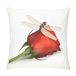 Personality  Dragonfly And Rose Vector Pillow Covers