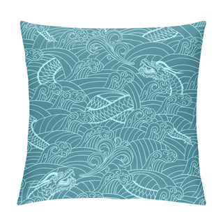 Personality  Asian Pattern With Dragon Background Pillow Covers