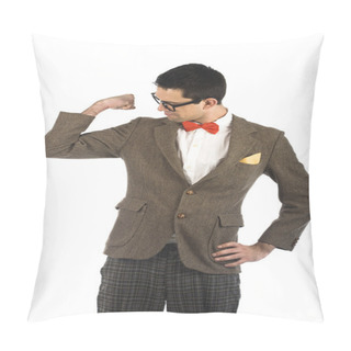 Personality  Nerd Isolated On White Pillow Covers