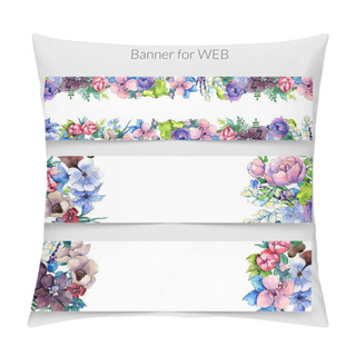 Personality  Flower Composition Frame In A Watercolor Style. Pillow Covers