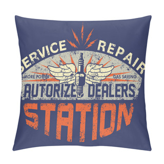 Personality  Service Station Vintage Sign Board Pillow Covers