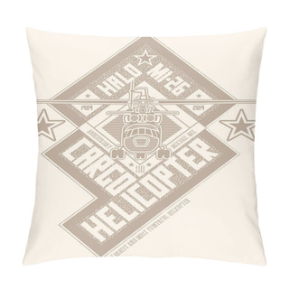 Personality  Geometrical Composition With A Soviet Cargo Helicopter Inspired By The Constructivist Style  Pillow Covers