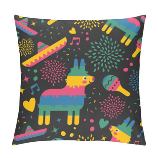 Personality  Mexican Pattern Background Of Cute Mexico Art Pillow Covers