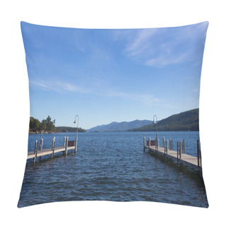 Personality  Pier On Lake George, NY, USA Pillow Covers