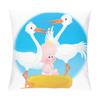Personality  Storks And Baby Pillow Covers