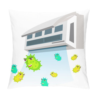 Personality  Allergic To Bacteria Flying From Air Conditioner Vector. Isolated Cartoon Illustration Pillow Covers