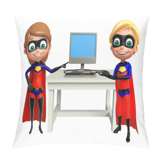 Personality  Superboy And Supergirl With Computer Pillow Covers