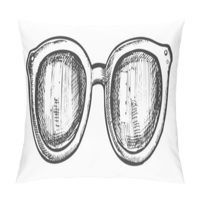 Personality  Glasses Horn-rimmed Fashion Accessory Ink Vector pillow covers