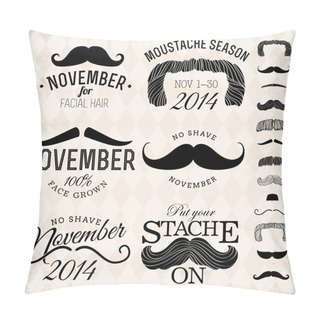Personality  Moustache Emblems. Pillow Covers