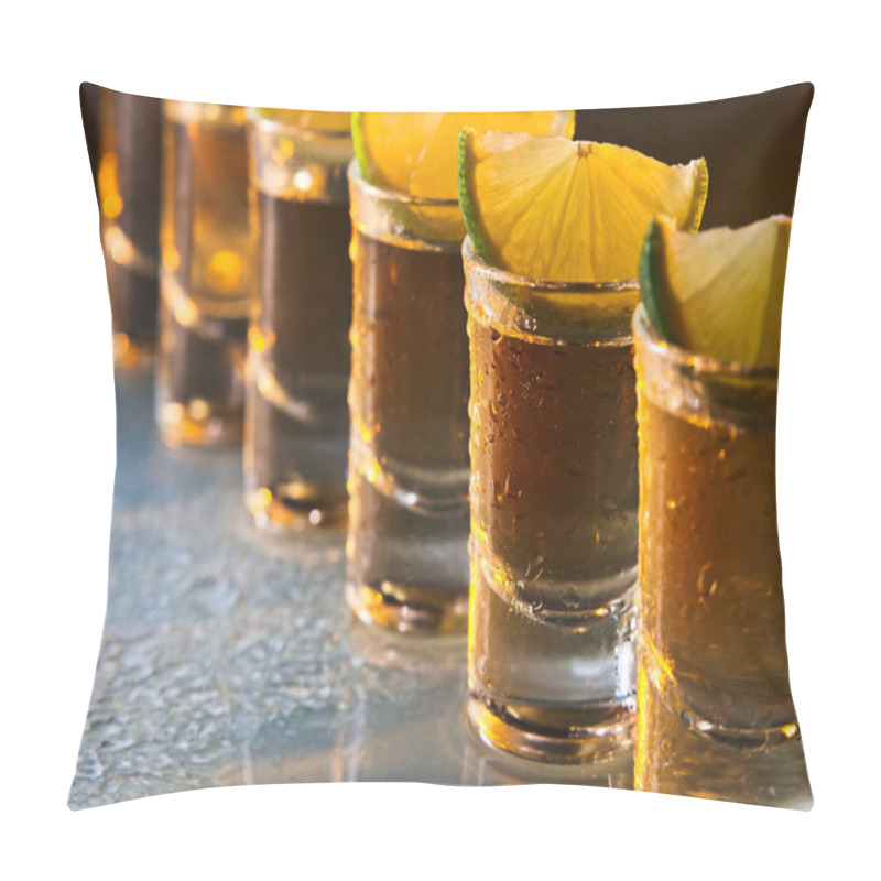 Personality  tequila and lime on glass table pillow covers