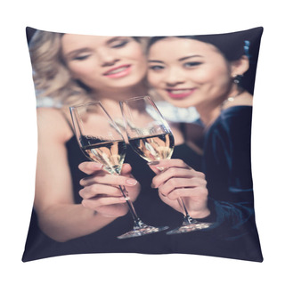 Personality  Multicultural Glamour Girls With Champagne Pillow Covers