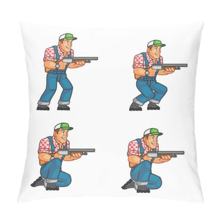 Personality  Red Neck Crouching Game Animation Sprite Pillow Covers