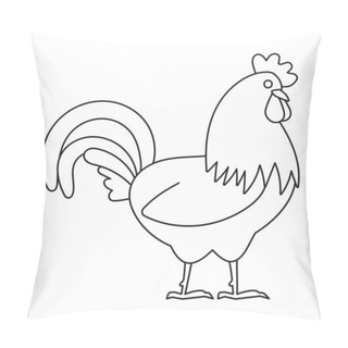 Personality  Cock Of Animal Vector Icon.Outline,line Vector Icon Isolated On White Background Cock Of Animal. Pillow Covers