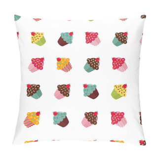 Personality  Cupcakes Seamless Pattern. Pillow Covers