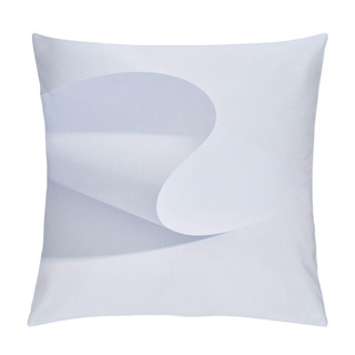 Personality  Close Up View Of Curved Paper Sheet On White Background Pillow Covers