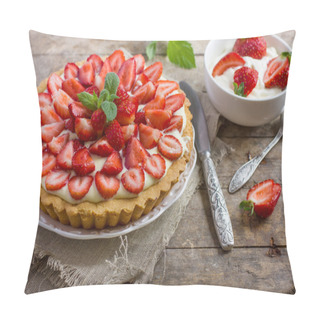 Personality  Tart With Strawberry Pillow Covers
