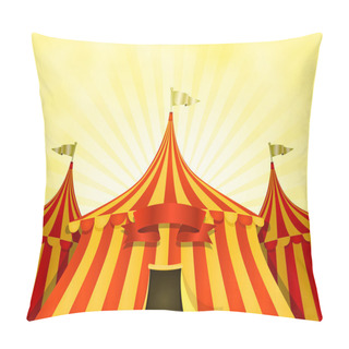 Personality  Big Top Circus Background With Banner Pillow Covers