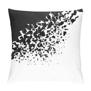 Personality  Background Explosion With Debris. Isolated Black Illustration Pillow Covers