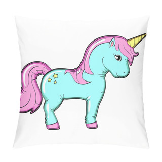 Personality  Isolated Object On White Background. Animal Horse, Unicorn. Vector Pillow Covers