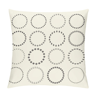 Personality  Set Of Circle Border Decorative Symbol Patterns And Design Elements For Frameworks, Badges, Tags, And Banners Pillow Covers