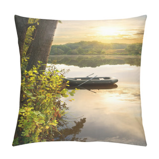 Personality  Inflatable Boat On River Pillow Covers