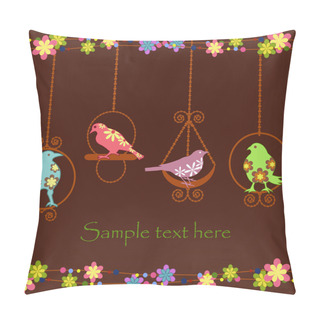 Personality  Beautiful Birds In Cages Pillow Covers