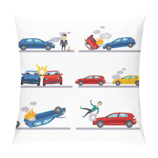 Personality  Car Accidents Set On White Pillow Covers