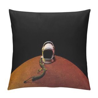 Personality  Helmet From Spacesuit Lying On Mars Planet In Black Universe Pillow Covers