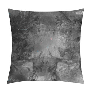 Personality  Grunge Abstract Background With Old Torn Posters With Blur Text Pillow Covers