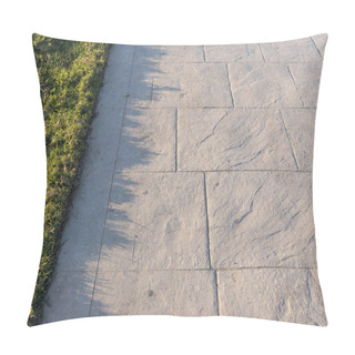 Personality  Stamped Concrete Pavement Outdoor Slate Stone Pattern, Decorative Appearance Colors And Textures Of Paving Tile On Cement Pillow Covers