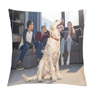 Personality  Teenagers And Golden Retriever Dog  Pillow Covers