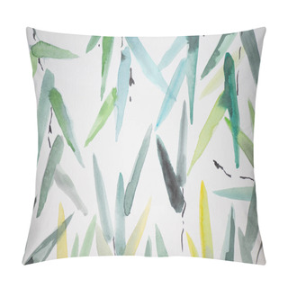 Personality  Japanese Painting With Colorful Branches On White Background Pillow Covers