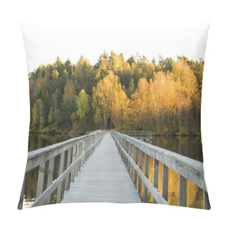 Personality  Path Over A Lake In Autumn Pillow Covers
