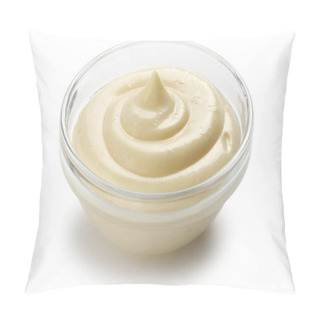 Personality  Homemade Mayonnaise On White Background  Pillow Covers