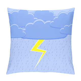 Personality  Rain With Lightning. Vector Illustration. Pillow Covers