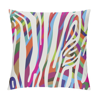Personality  Background With Colorful Zebra Skin Pattern Pillow Covers