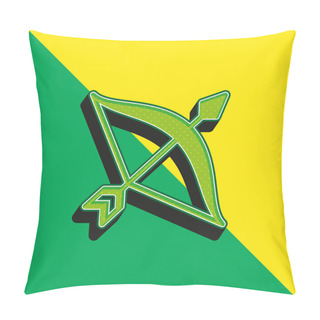 Personality  Bow Green And Yellow Modern 3d Vector Icon Logo Pillow Covers